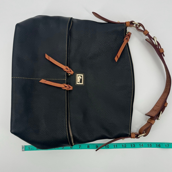 Dooney & Bourke Dillen Pocket Sac Shoulder Bag Black British Tan - Picture 10 of 11